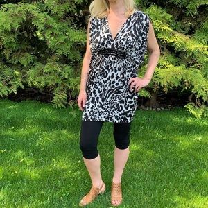 Leopard print tie back tunic or dress
